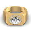 2.22CT Oval Solitaire Diamond Men's Ring