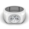 2.22CT Oval Solitaire Diamond Men's Ring